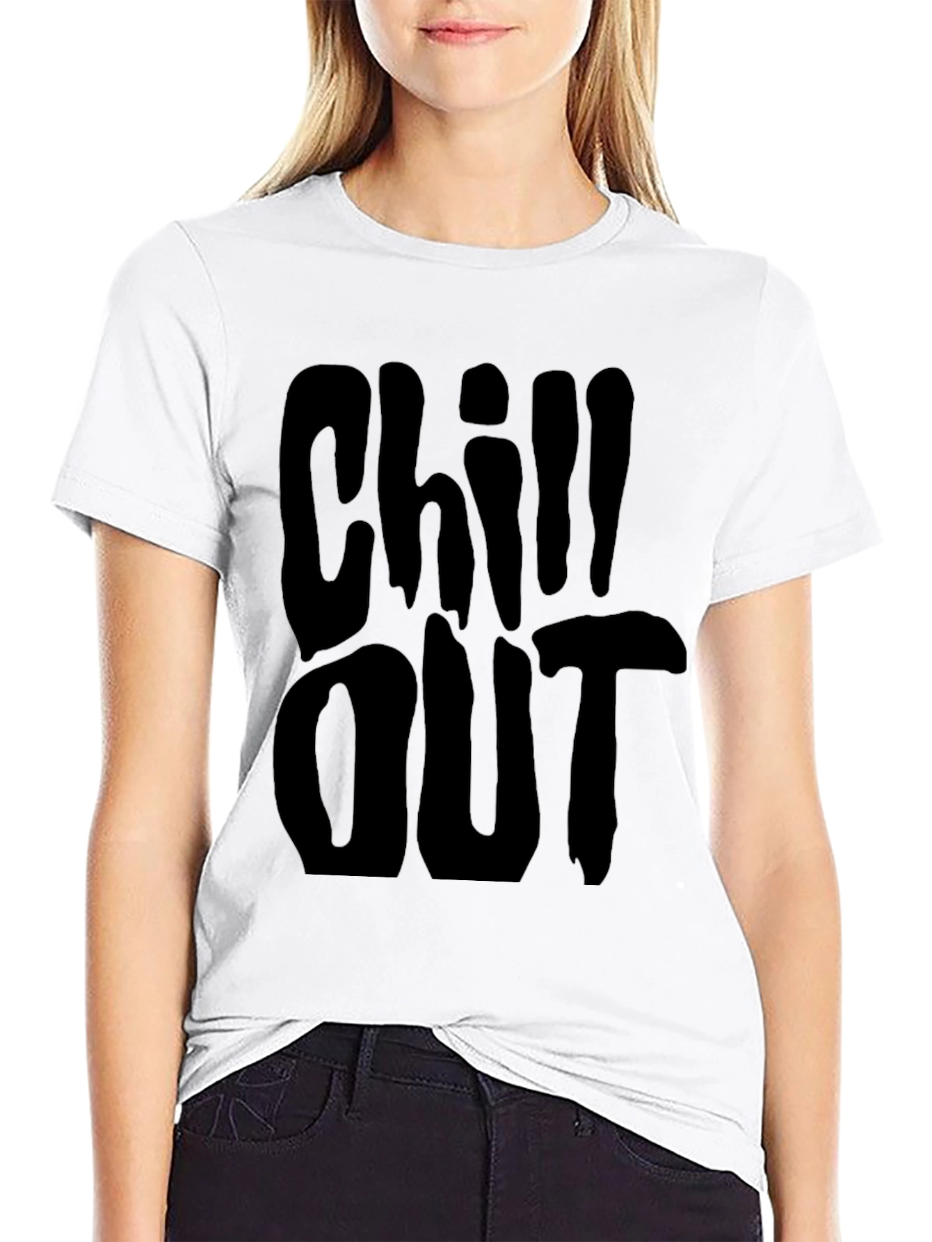 Chill Out Black T-Shirt Relaxed Casual Wear