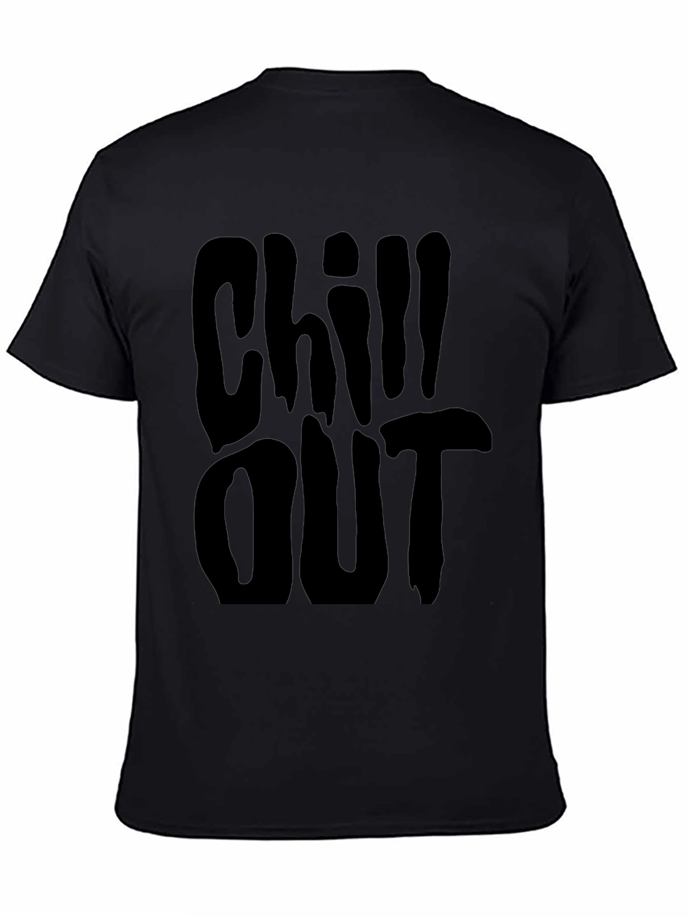 Chill Out Black T-Shirt Relaxed Casual Wear