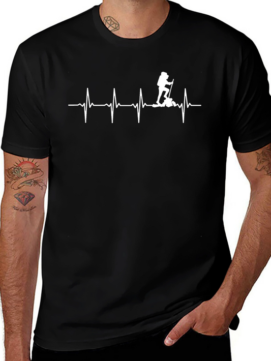 Hiking Heartbeat Graphic Tee - Black