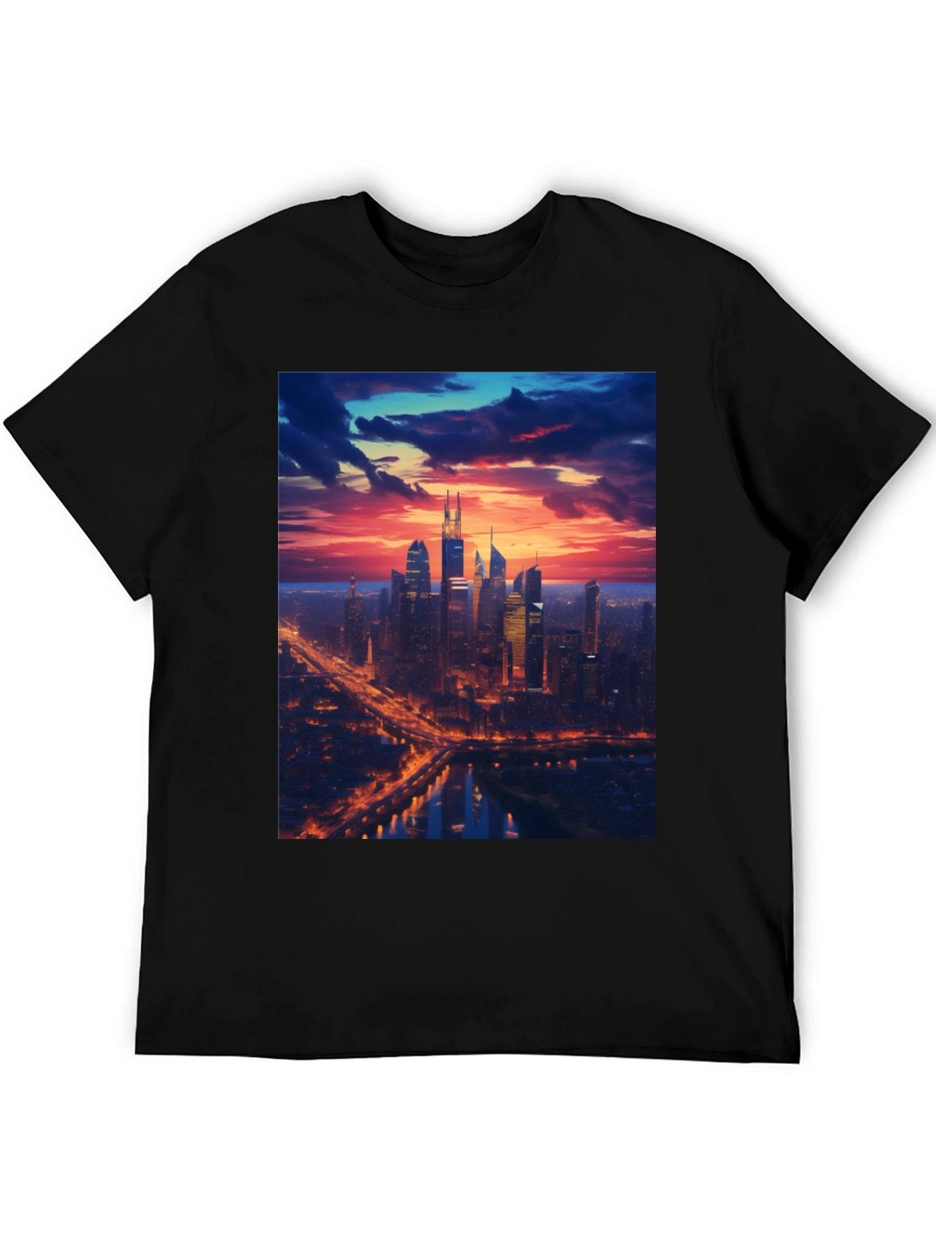 Cityscape Sunset Graphic Tee