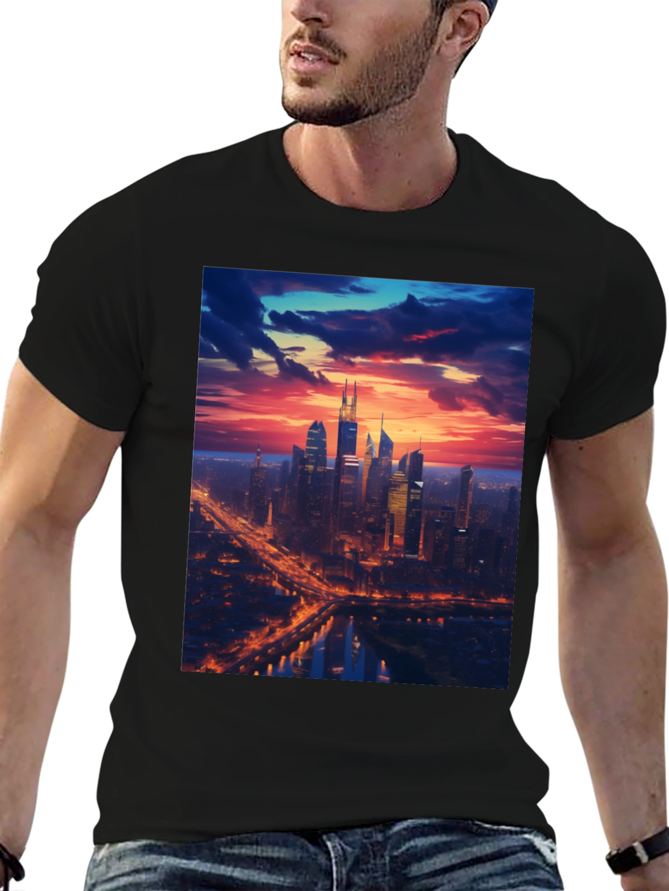 Cityscape Sunset Graphic Tee