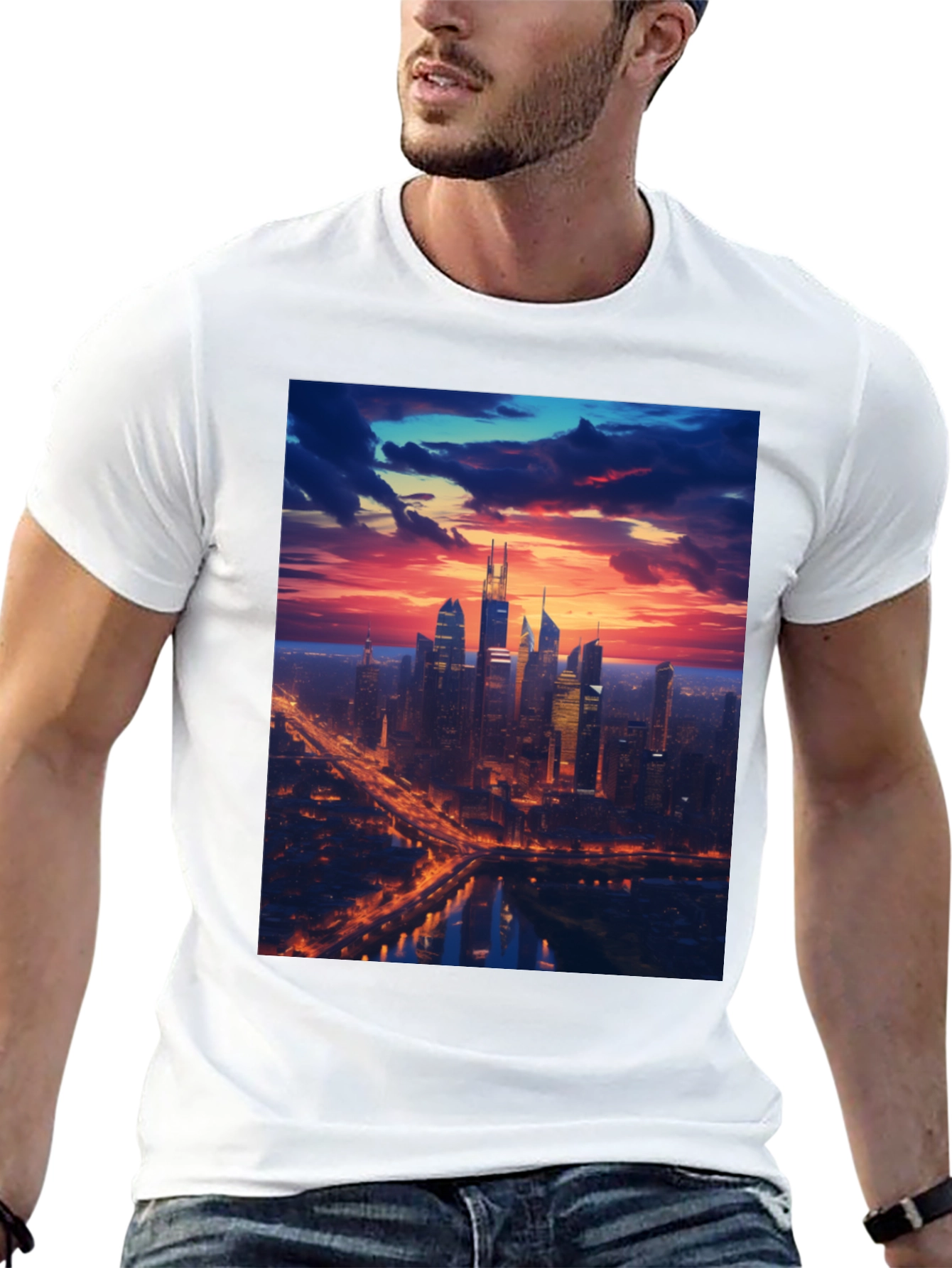 Cityscape Sunset Graphic Tee