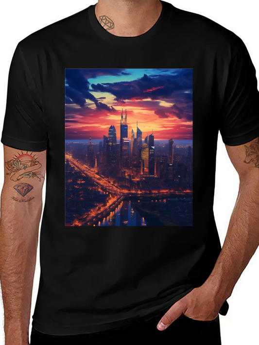 Cityscape Sunset Graphic Tee