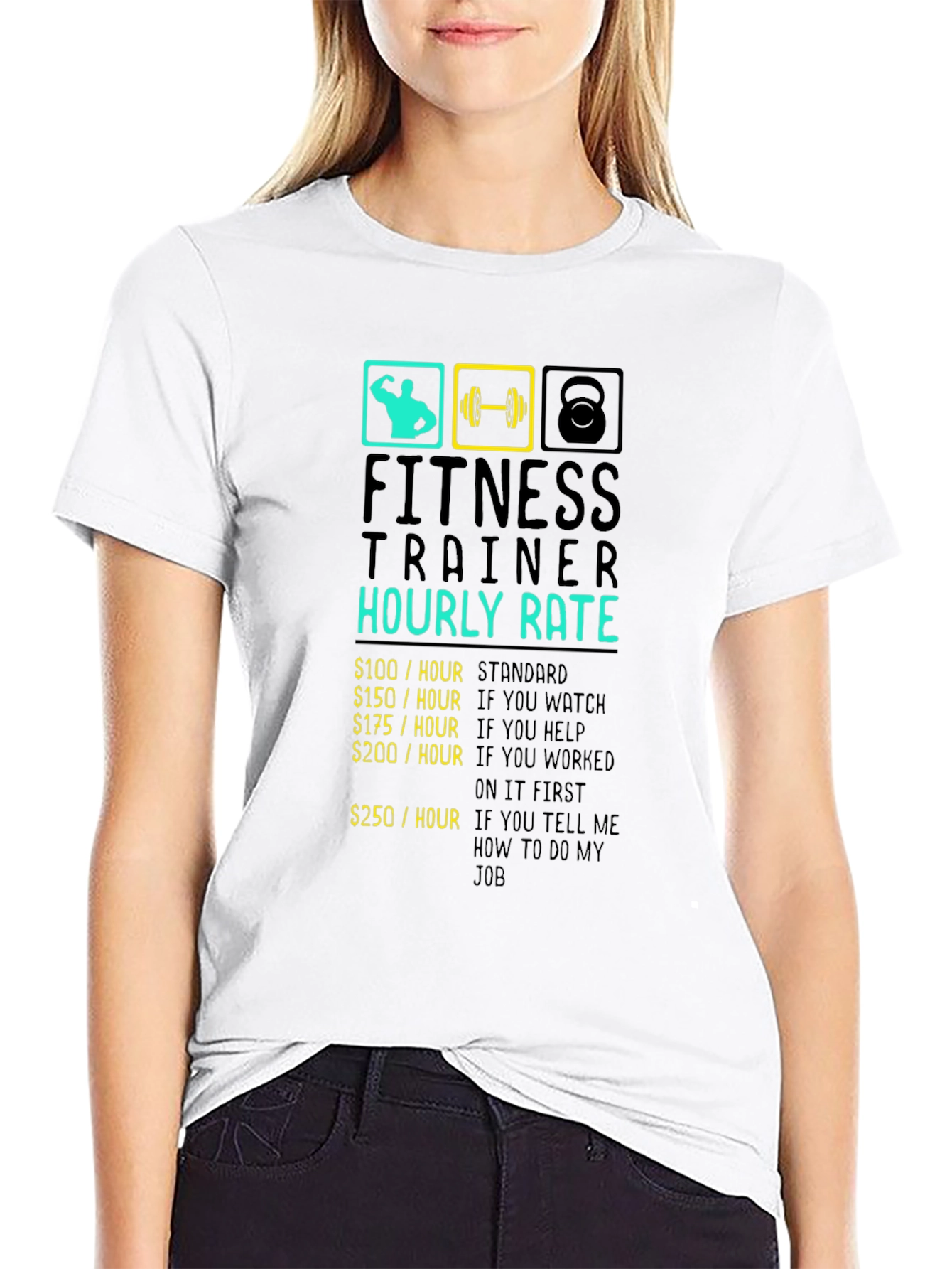 Fitness Trainer Hourly Rate Black Graphic T-Shirt