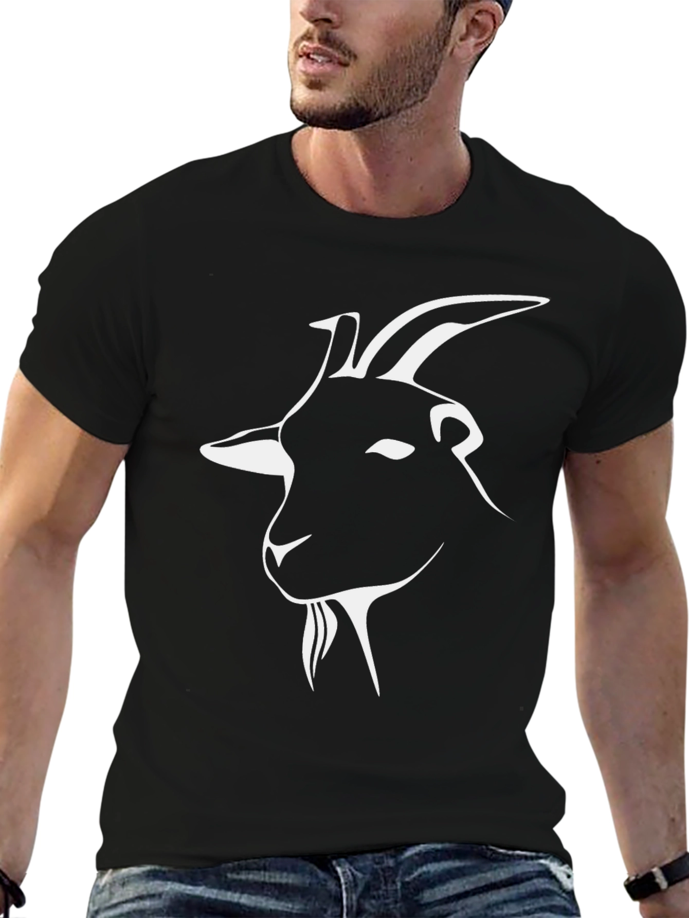 Goat Head Graphic T-Shirt - Black