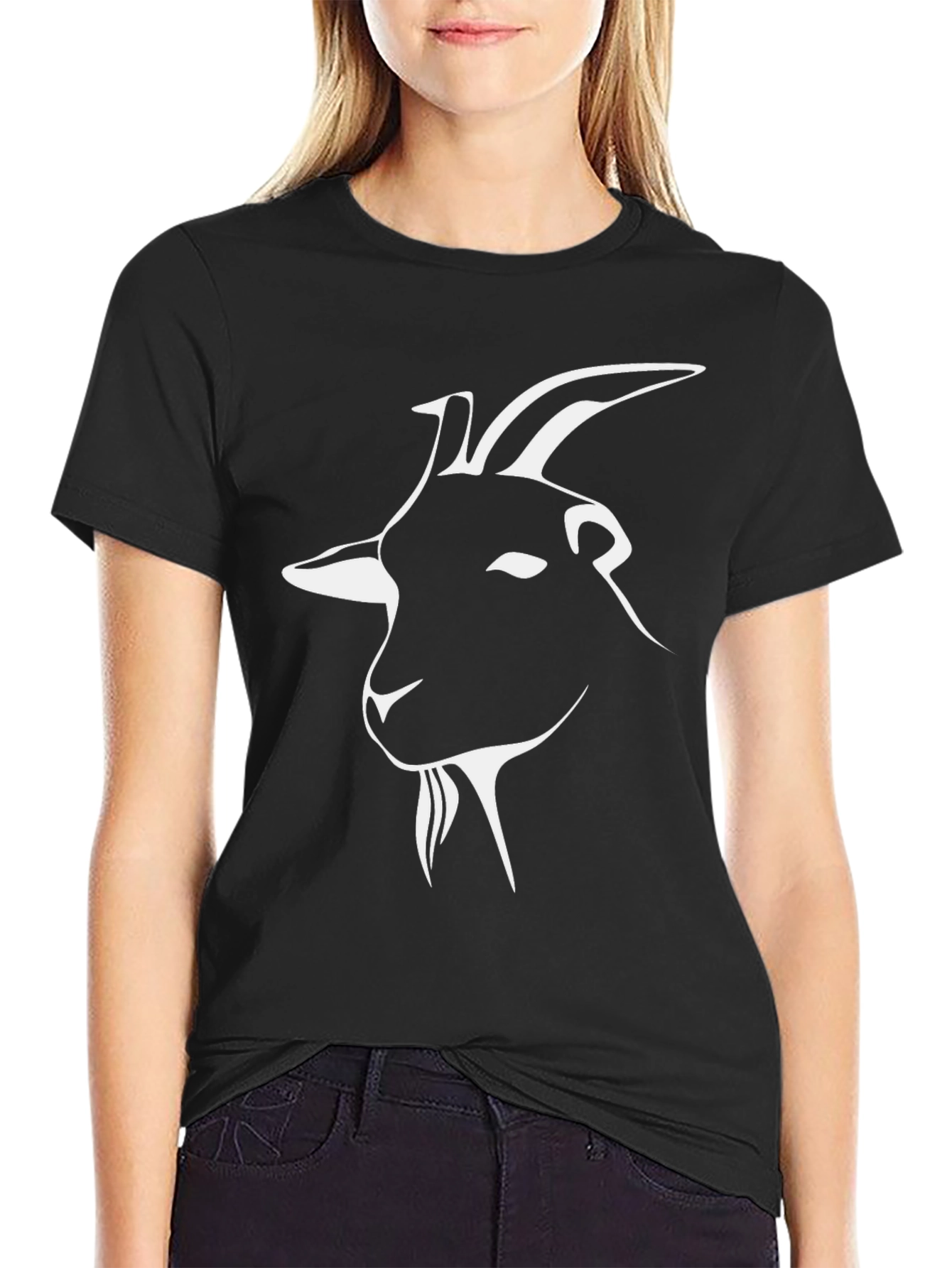Goat Head Graphic T-Shirt - Black