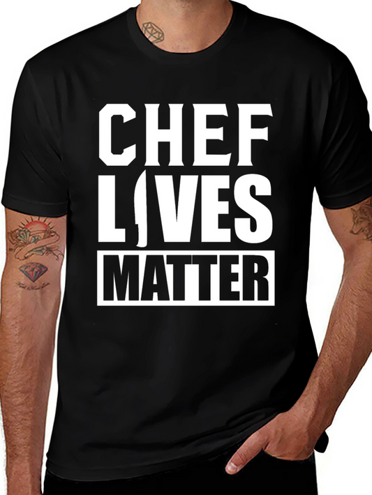 Chef Lives Matter Graphic Tee - Black Cotton Blend T-Shirt