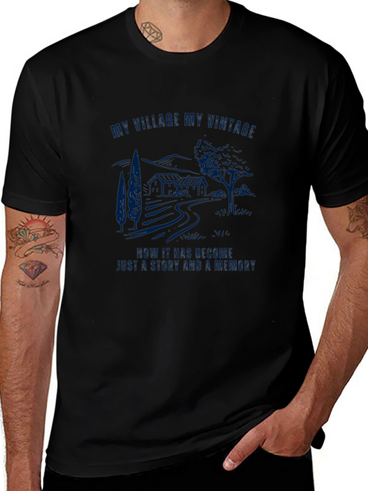 My Village My Vintage Graphic Tee - Black