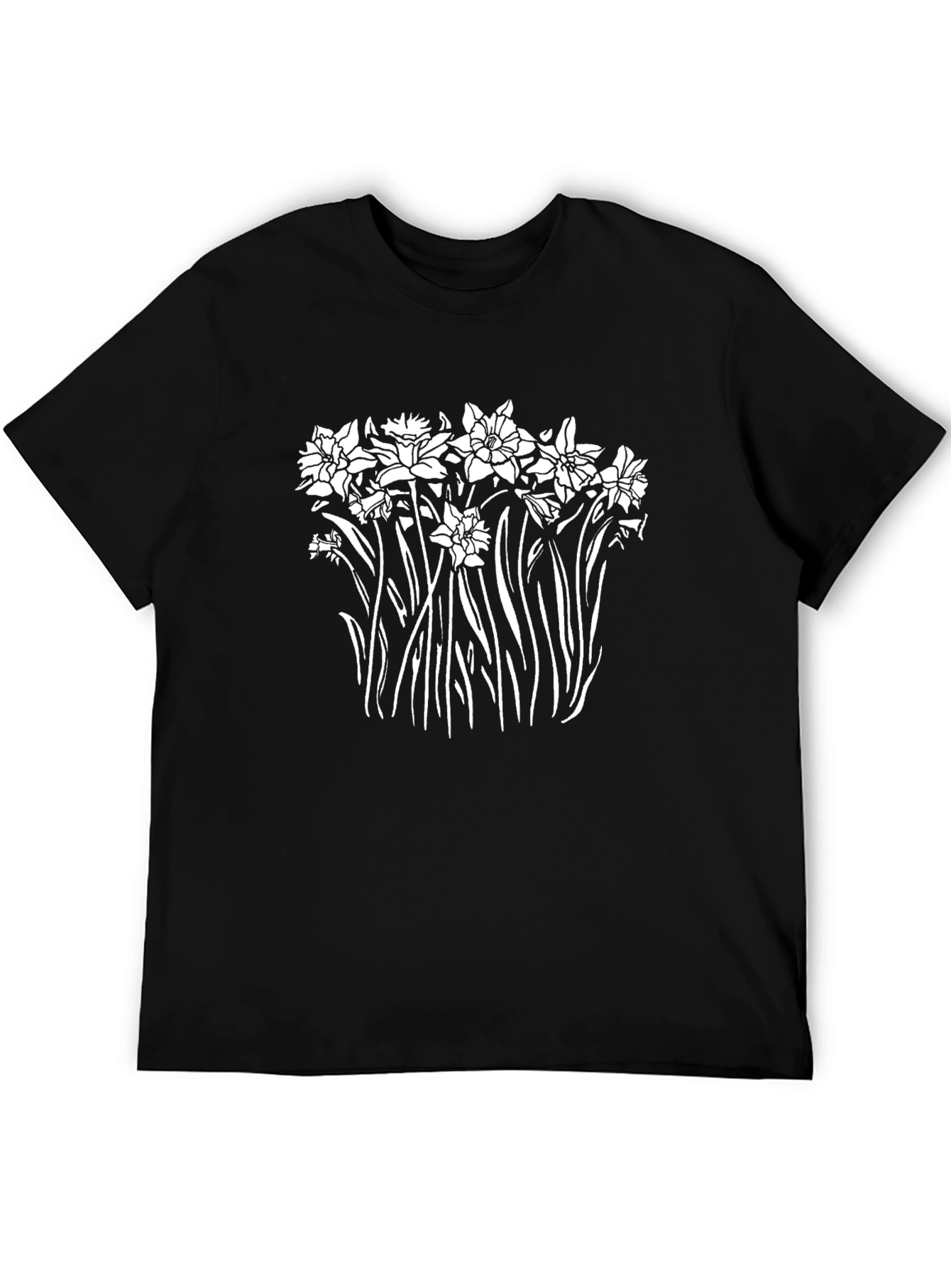 Floral Print Black T-Shirt