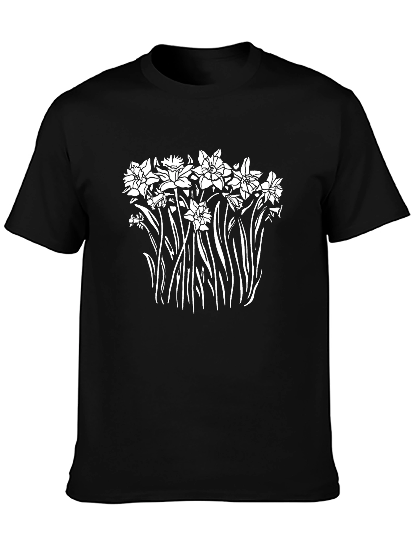 Floral Print Black T-Shirt