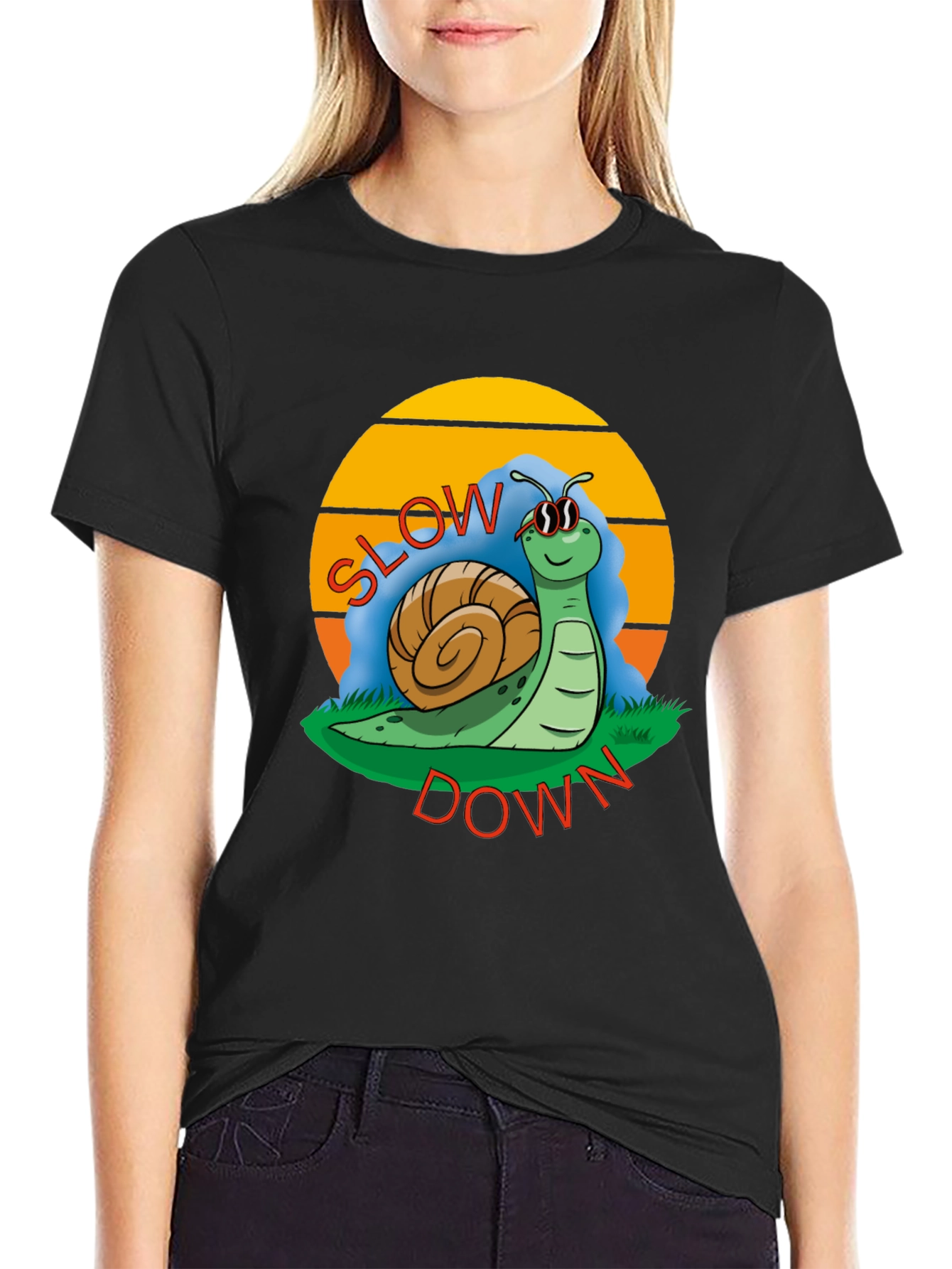 Funny Snail Slow Down T-Shirt - Graphic Tee