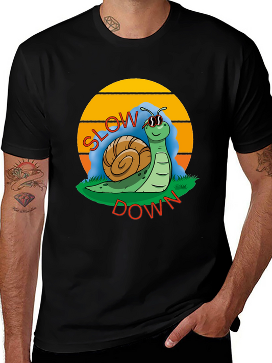 Funny Snail Slow Down T-Shirt - Graphic Tee