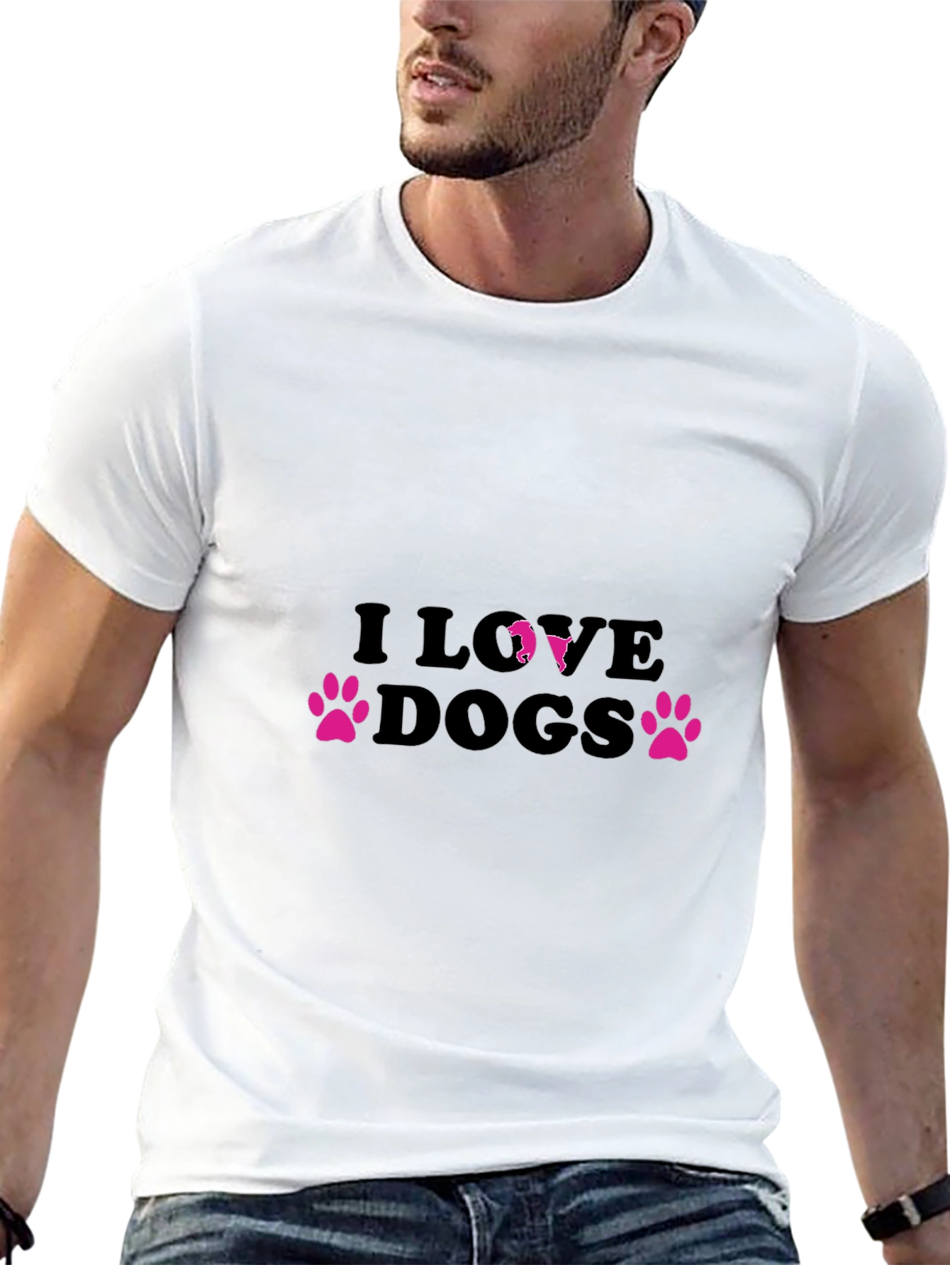I Love Dogs Black Tee