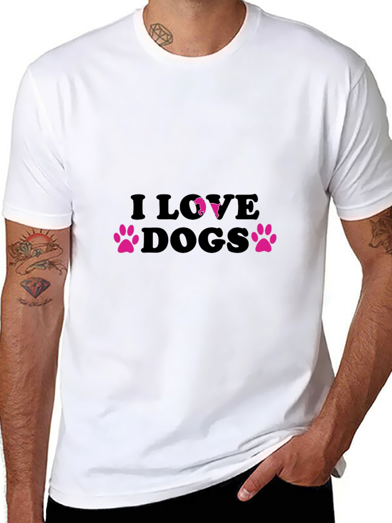 I Love Dogs Black Tee