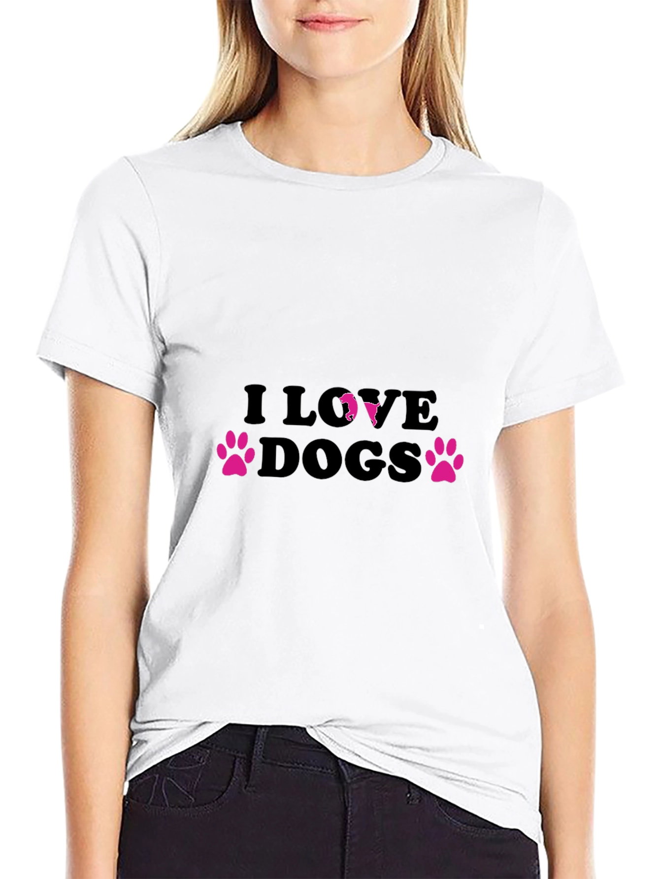 I Love Dogs Black Tee