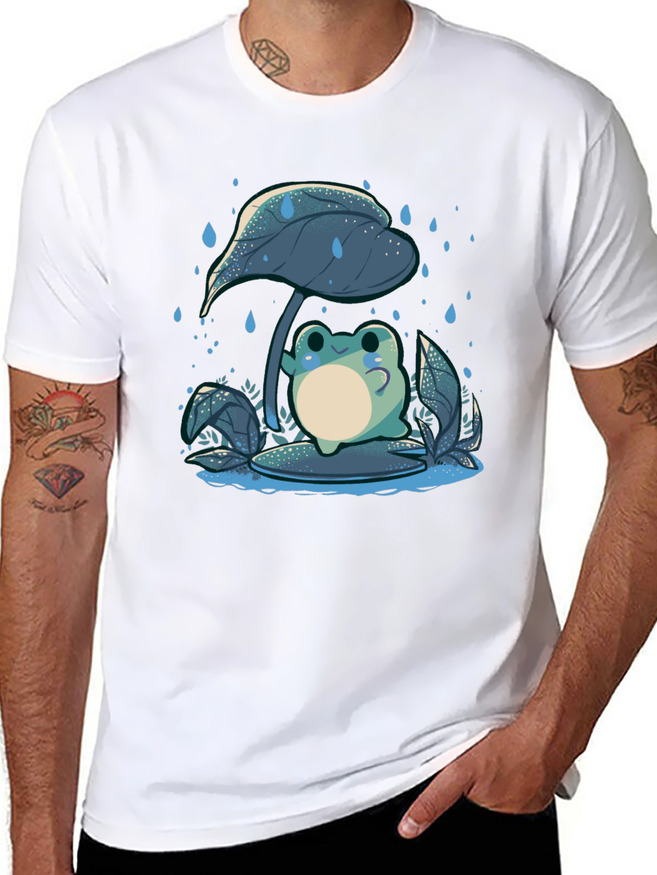 Frog Under Leaf Graphic Tee