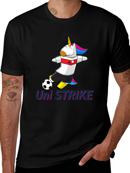 Uni Strike Soccer T-Shirt - Black Cotton Blend