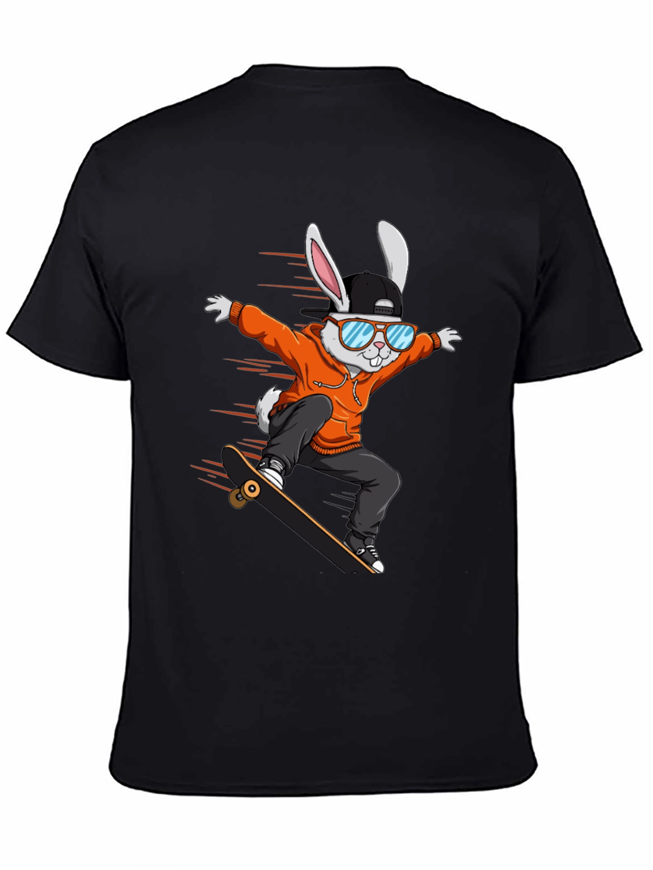 Cool Rabbit Skateboarder Graphic T-Shirt