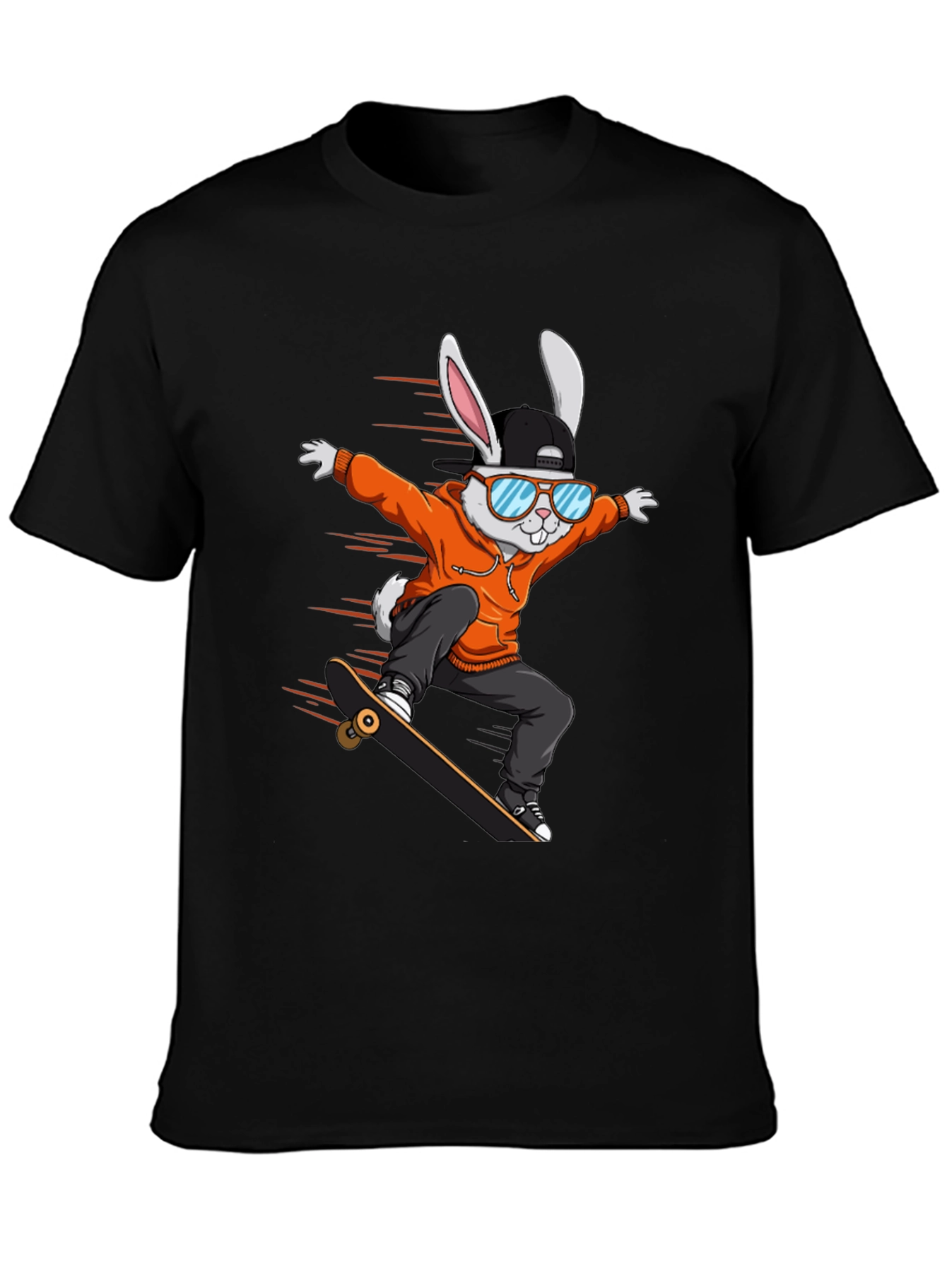 Cool Rabbit Skateboarder Graphic T-Shirt