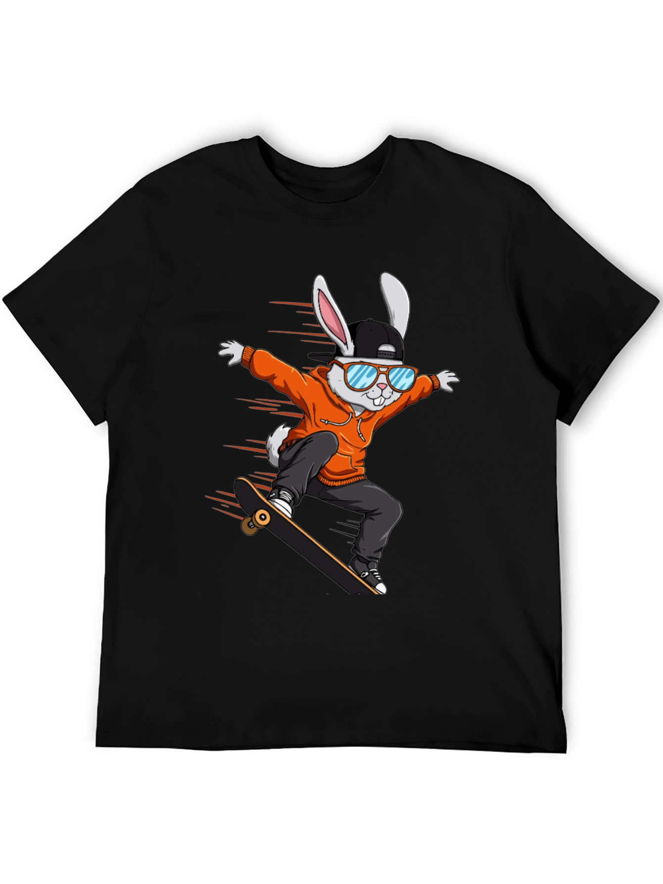 Cool Rabbit Skateboarder Graphic T-Shirt