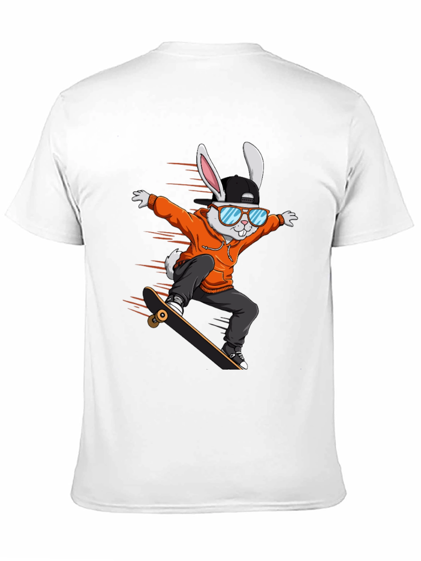 Cool Rabbit Skateboarder Graphic T-Shirt