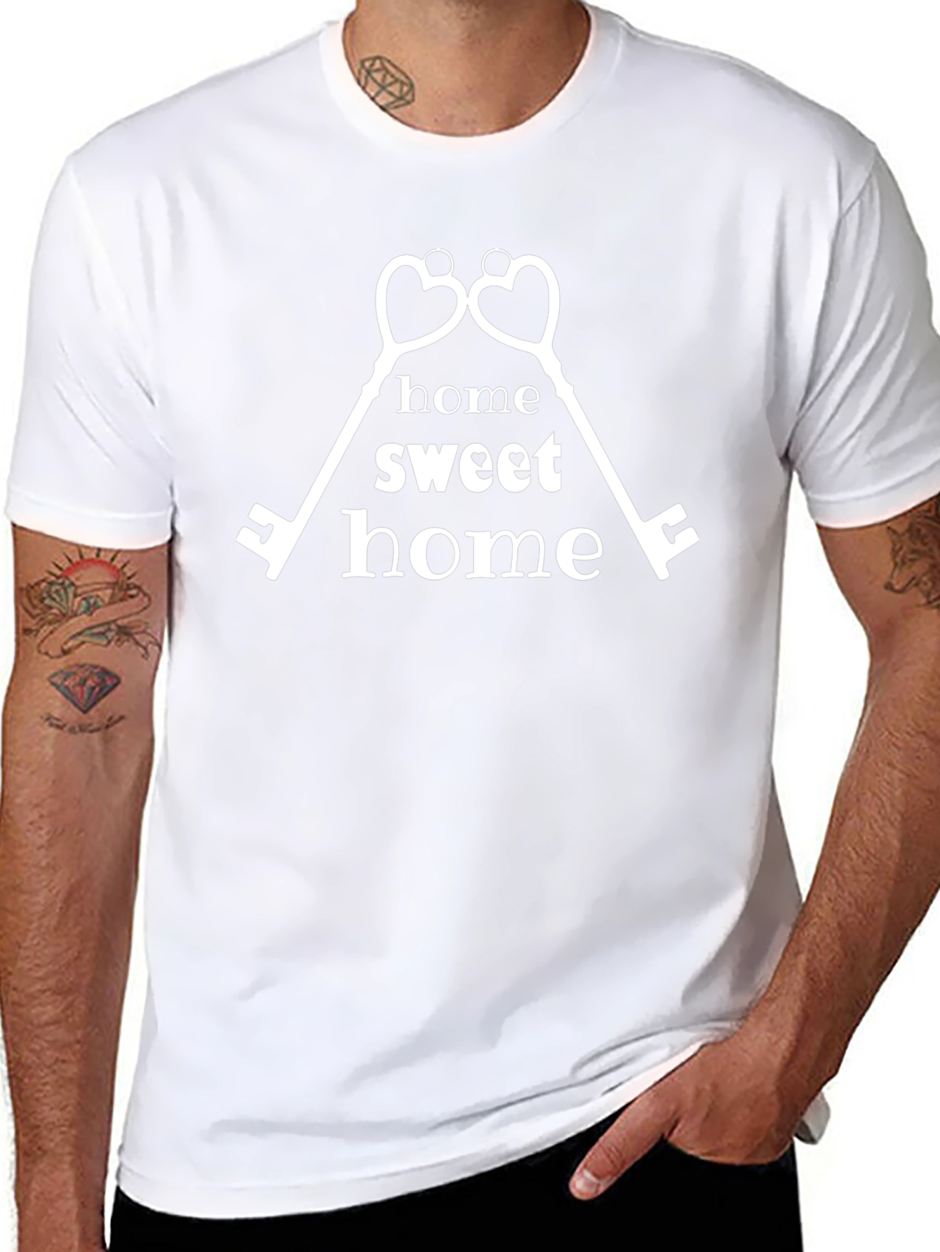 Home Sweet Home Heart Keys Graphic T-Shirt