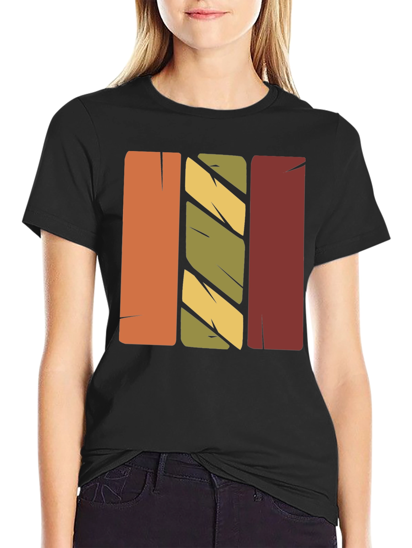 Retro Vertical Stripes Graphic T-Shirt