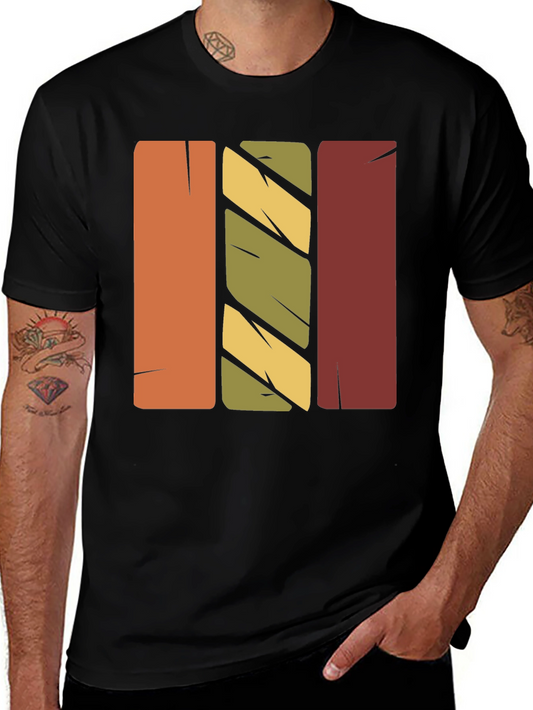 Retro Vertical Stripes Graphic T-Shirt