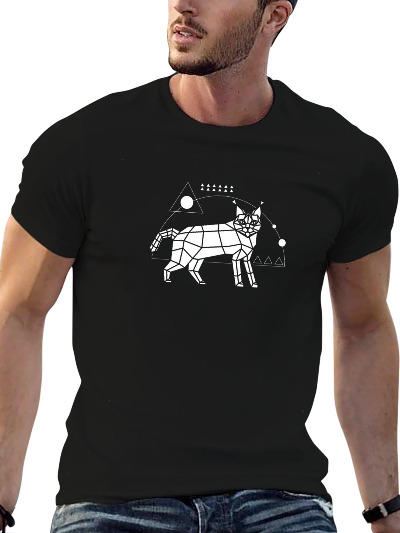 Geometric Lynx Graphic T-Shirt - Modern Style