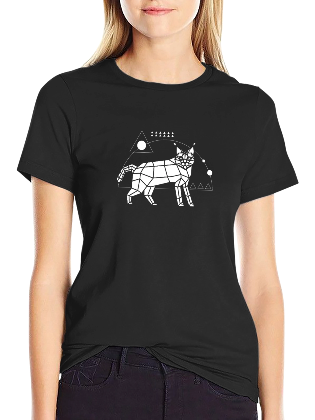 Geometric Lynx Graphic T-Shirt - Modern Style