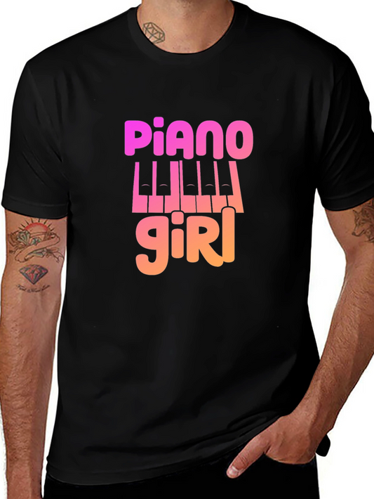 Piano Girl Graphic Tee - Music Lovers T-Shirt