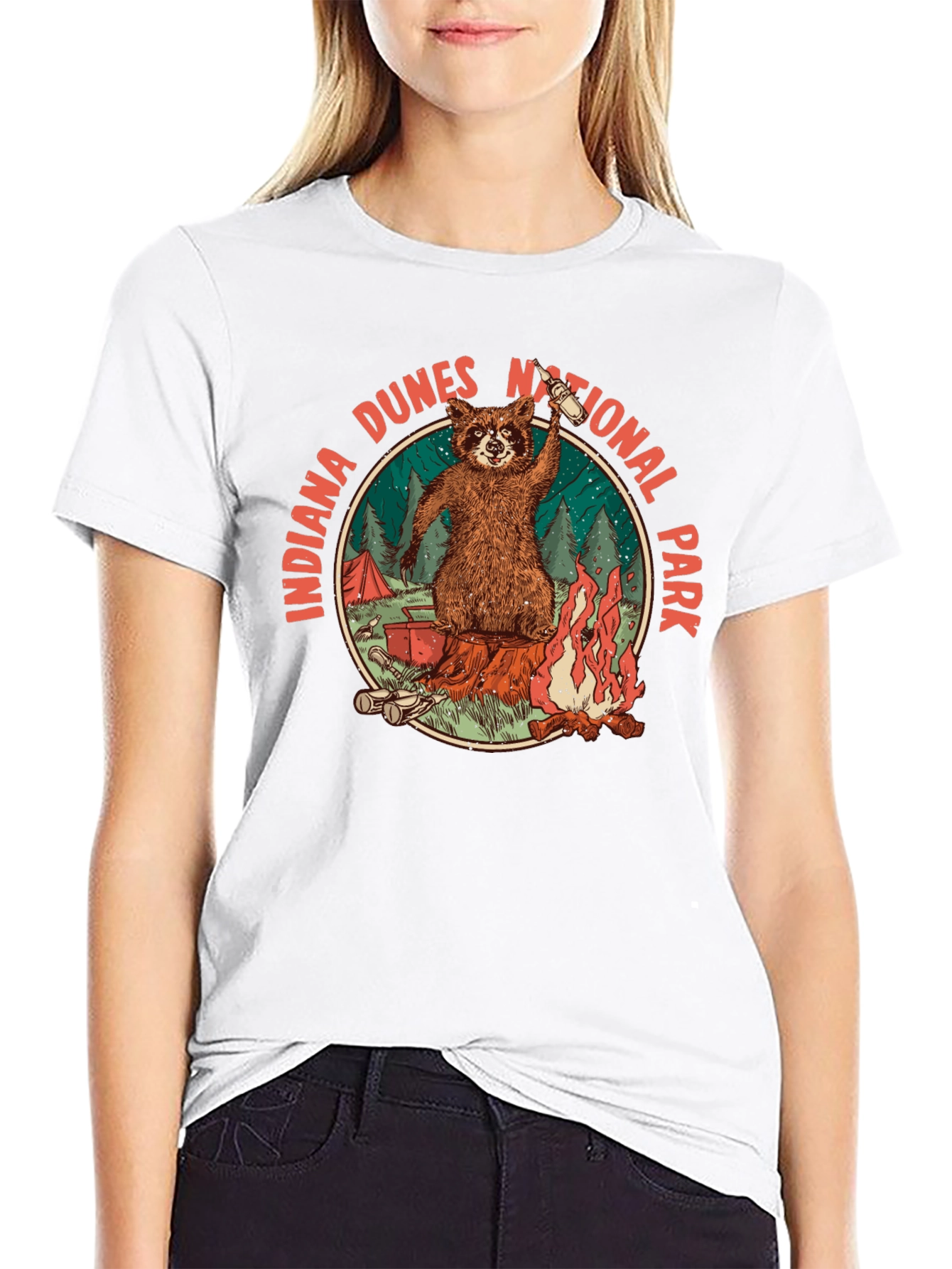 Indiana Dunes National Park Raccoon T-Shirt
