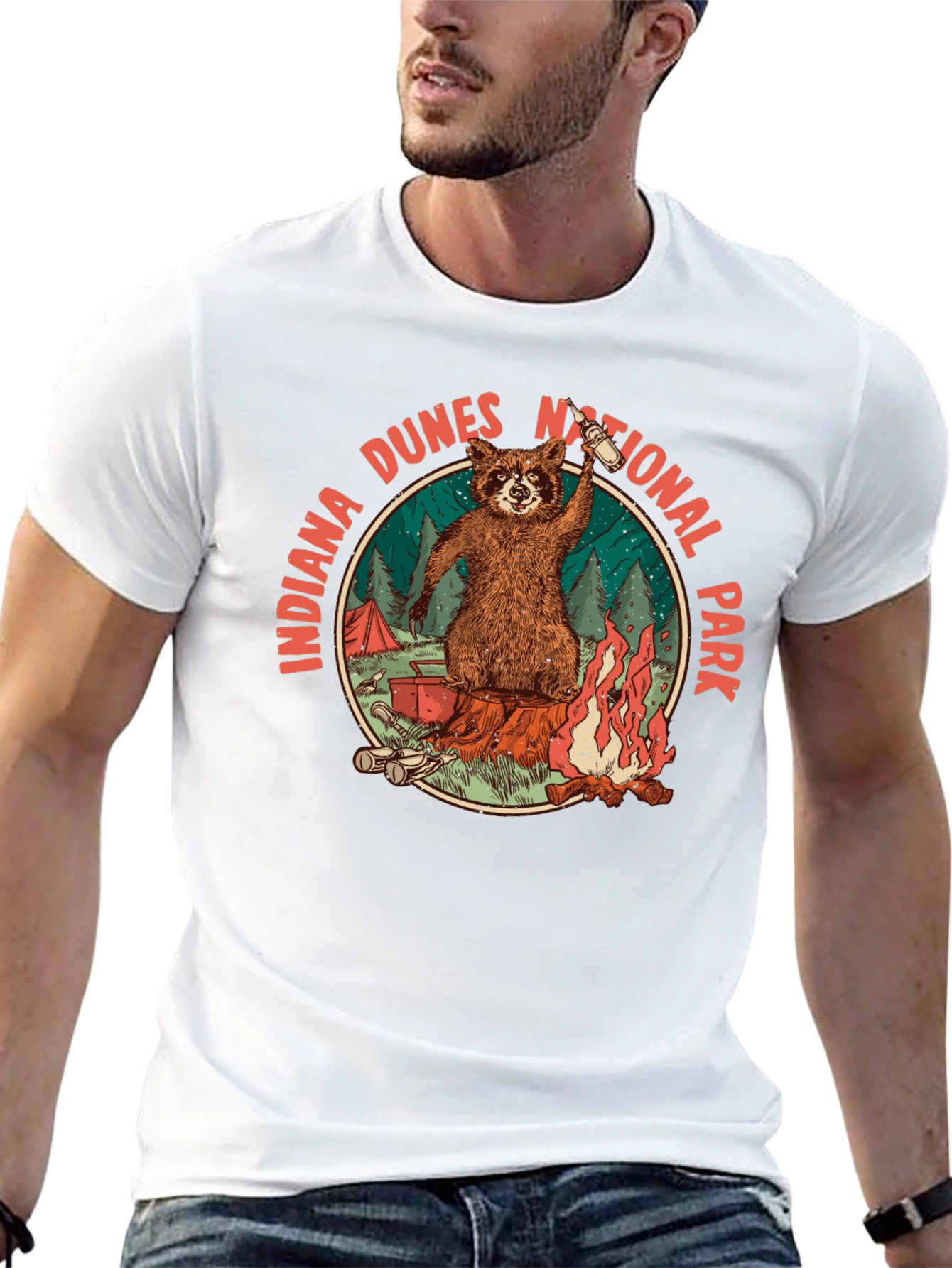 Indiana Dunes National Park Raccoon T-Shirt