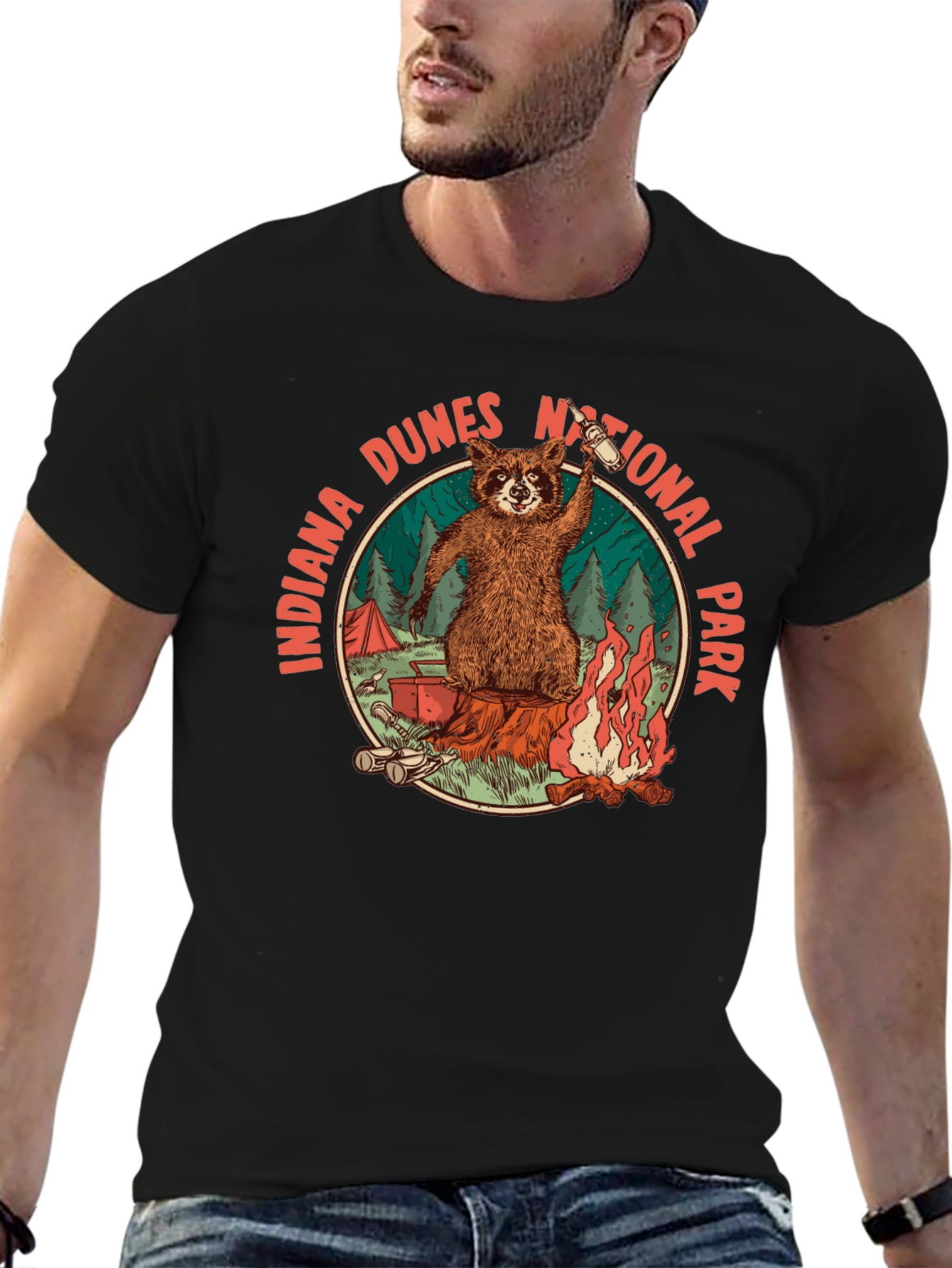 Indiana Dunes National Park Raccoon T-Shirt