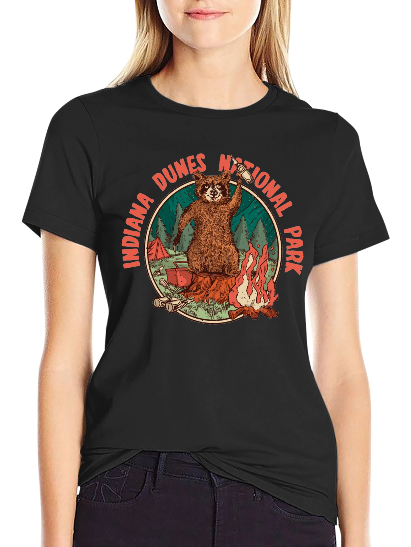 Indiana Dunes National Park Raccoon T-Shirt