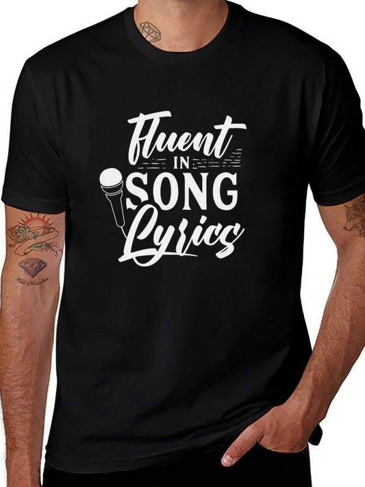 Fluent in Song Lyrics Black T-Shirt