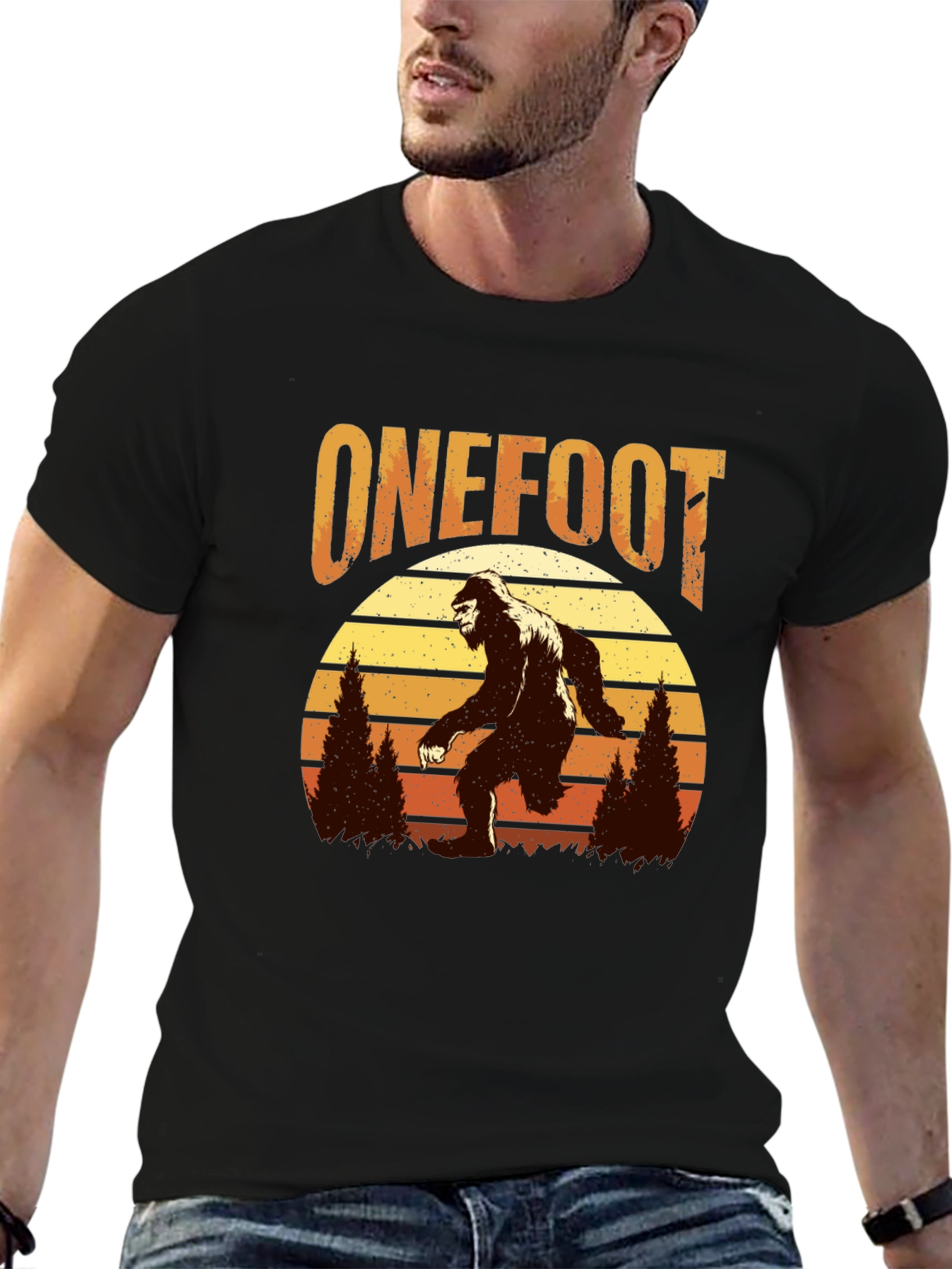 Retro Bigfoot T-Shirt - One Foot Design