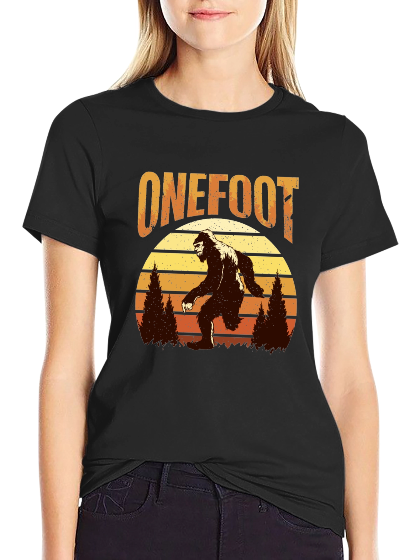 Retro Bigfoot T-Shirt - One Foot Design