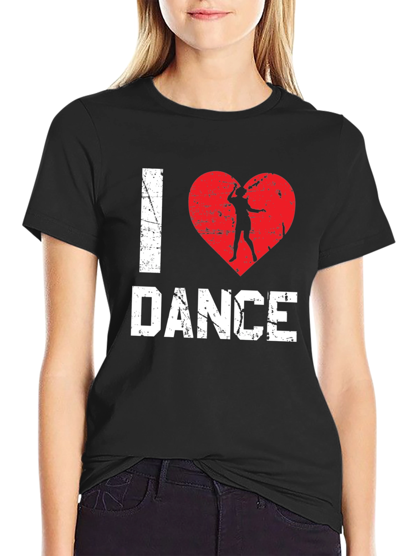 I Love Dance Graphic Tee - Black