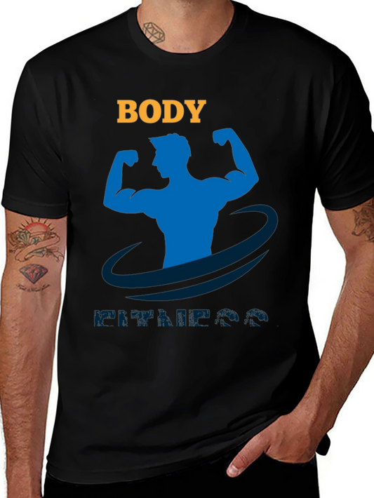 Body Fitness Graphic T-Shirt Gym Workout Tee