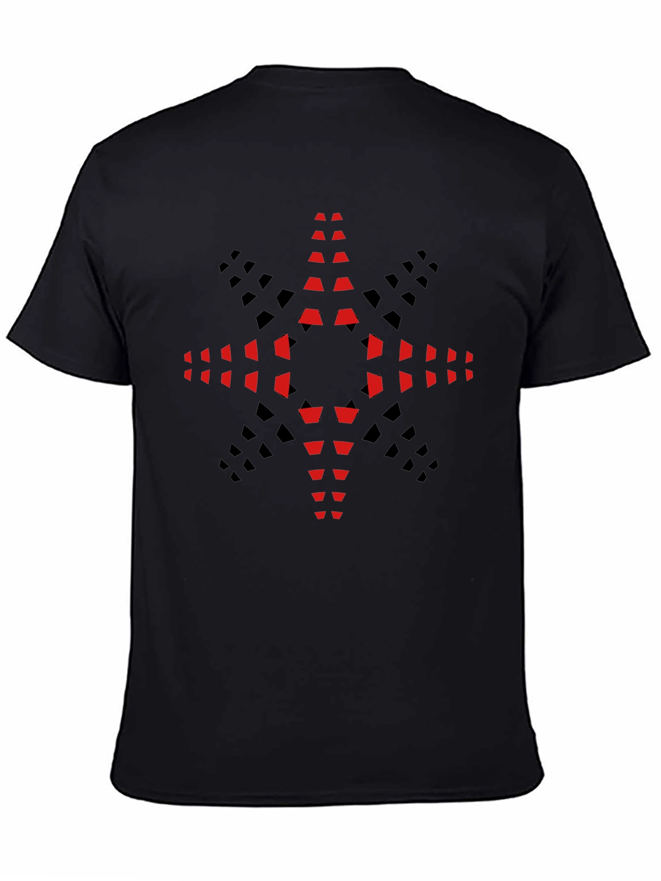 Geometric Star Graphic Tee - Modern Black T-Shirt