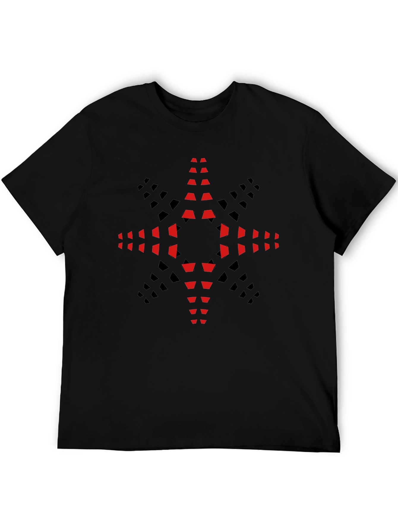 Geometric Star Graphic Tee - Modern Black T-Shirt