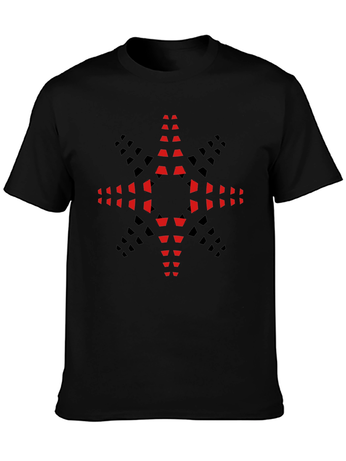 Geometric Star Graphic Tee - Modern Black T-Shirt