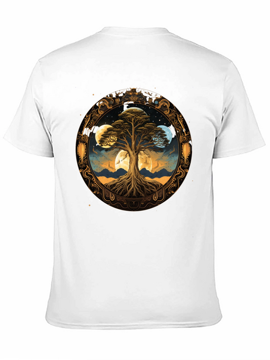Mystic Tree Moon Phases Black T-Shirt