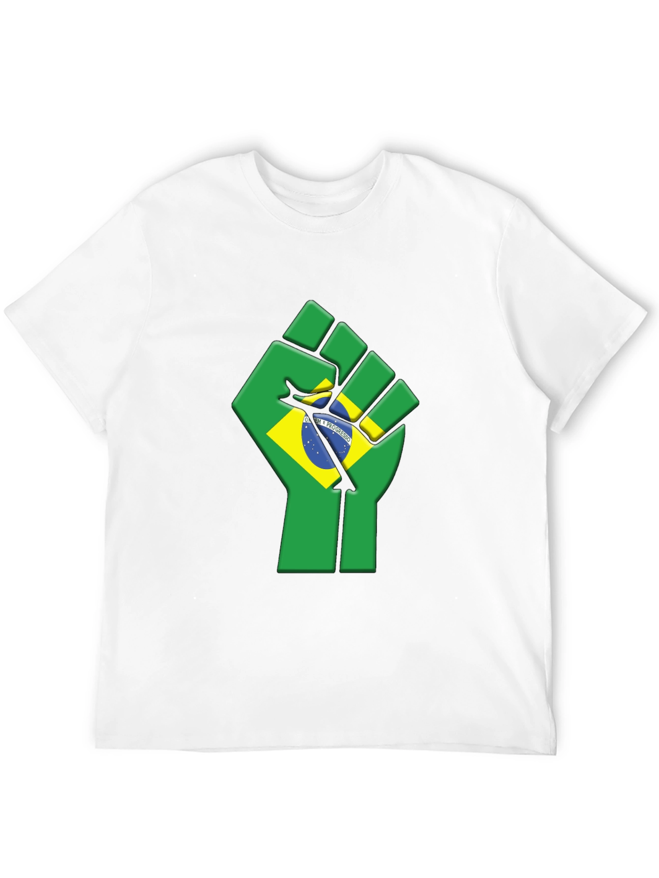 Brazil Flag Fist T-Shirt - Black