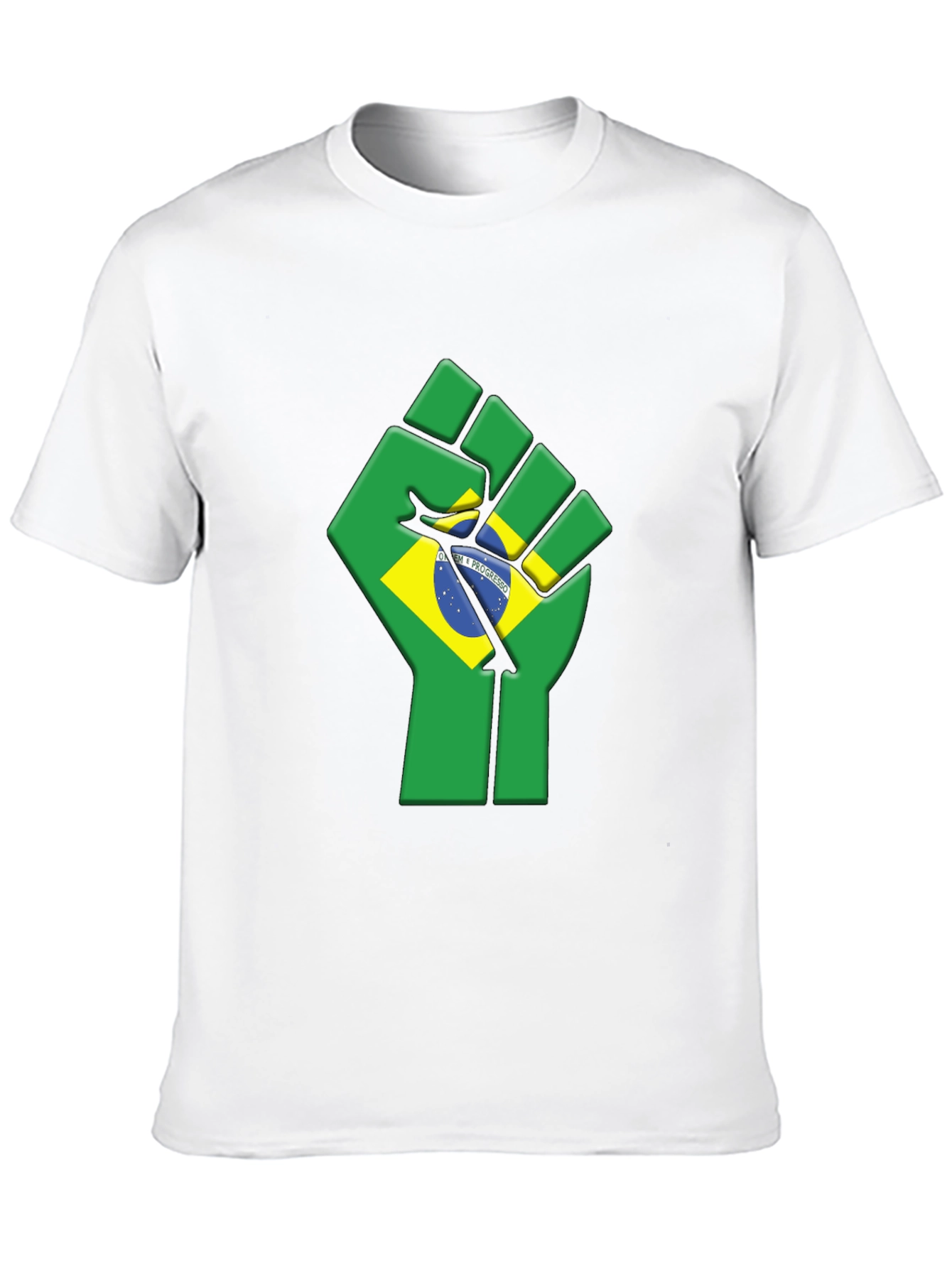 Brazil Flag Fist T-Shirt - Black