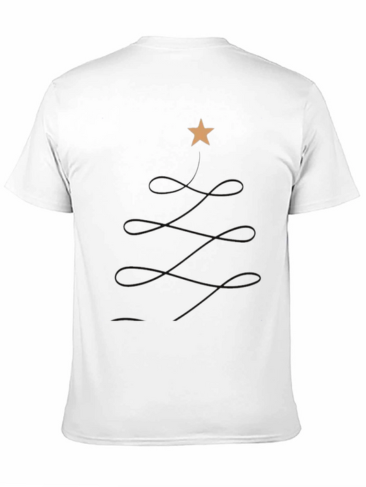 Minimalist Christmas Tree Black T-Shirt
