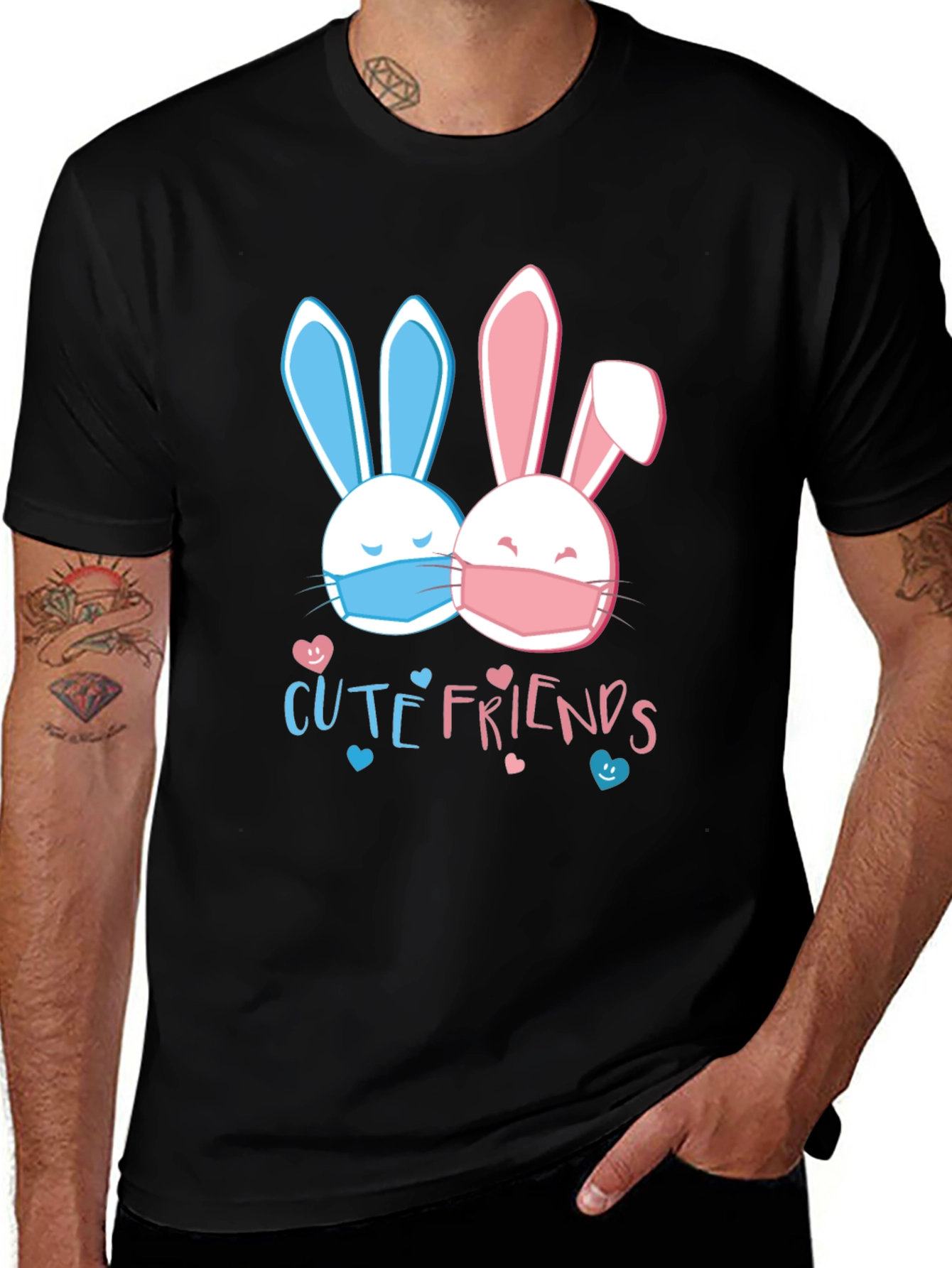 Cute Friends Bunny T-Shirt - Easter Masked Rabbits Tee
