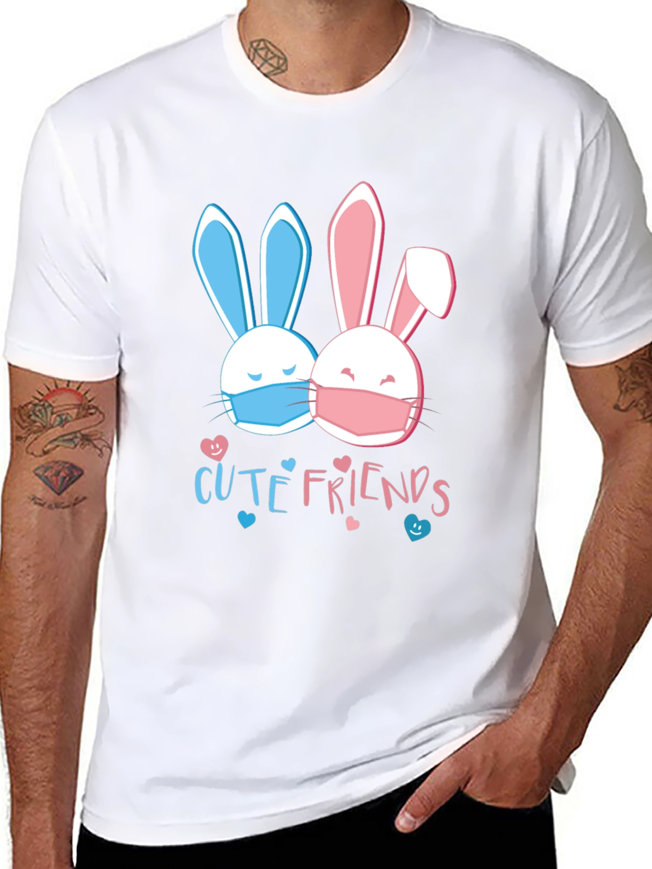 Cute Friends Bunny T-Shirt - Easter Masked Rabbits Tee