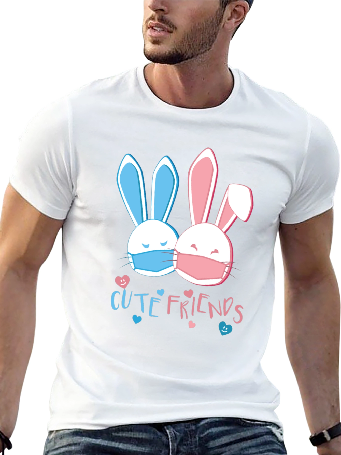 Cute Friends Bunny T-Shirt - Easter Masked Rabbits Tee